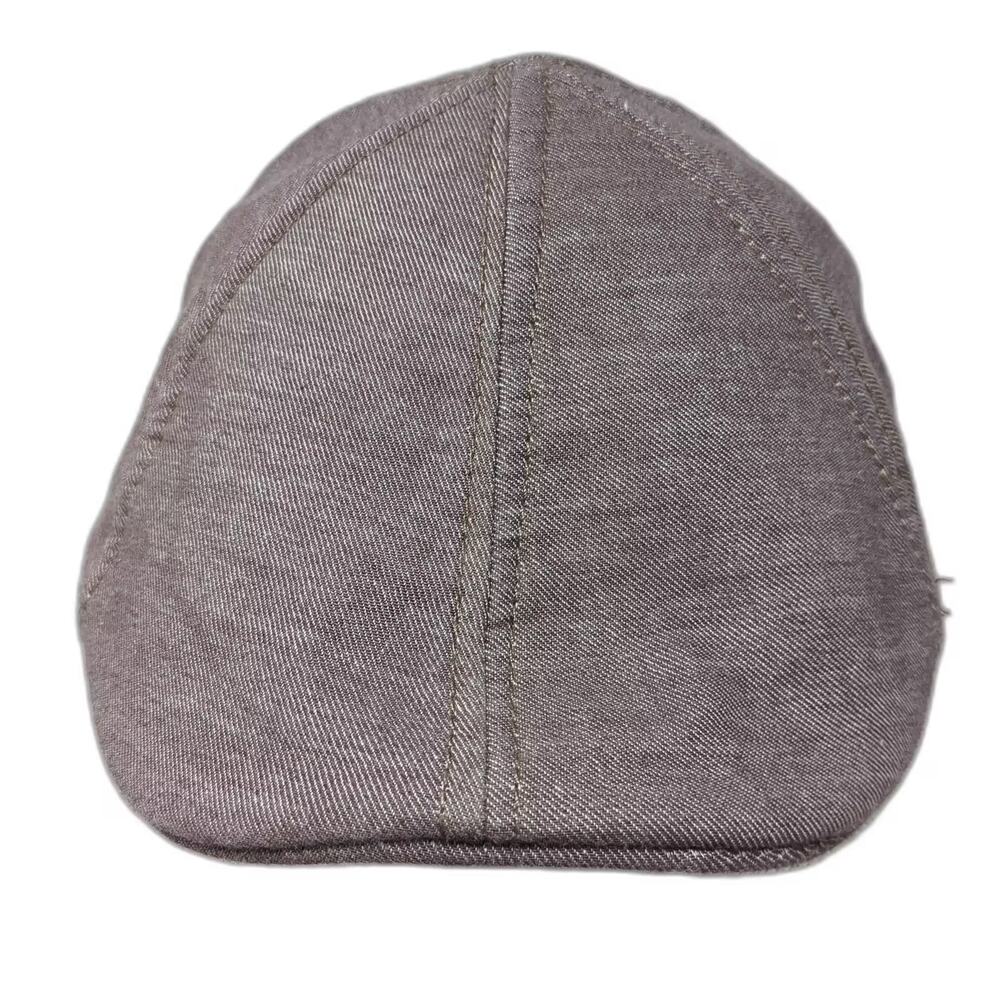 The Hatter Company Newsboy Cap Brown Hat One Size Elastic Back Patterned Lining
